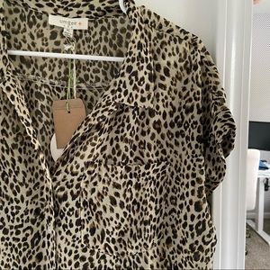 Umgee Cheetah Button Down Blouse
